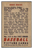 1951 Bowman Baseball #117 Eddie Miksis Dodgers VG-EX 449871