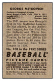 1952 Bowman Baseball #108 George Metkovich Pirates NR-MT 449921