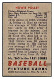 1951 Bowman Baseball #263 Howie Pollet Pirates EX-MT 449927