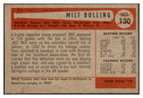 1954 Bowman Baseball #130 Milt Bolling Red Sox EX-MT 449971