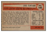1954 Bowman Baseball #180 Joe Tipton Senators NR-MT 449997