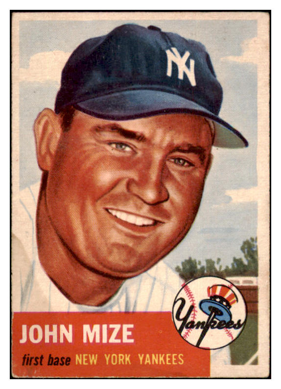 1953 Topps Baseball #077 Johnny Mize Yankees Good ink 450011