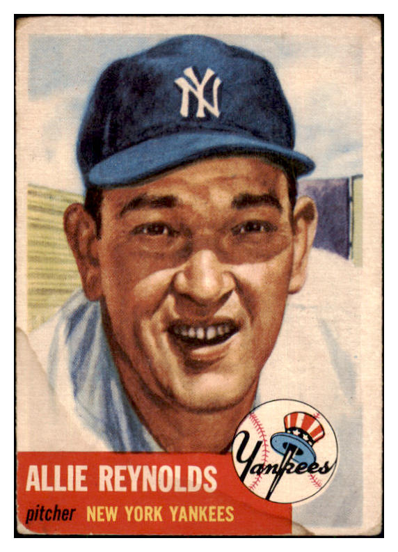1953 Topps Baseball #141 Allie Reynolds Yankees VG 450027