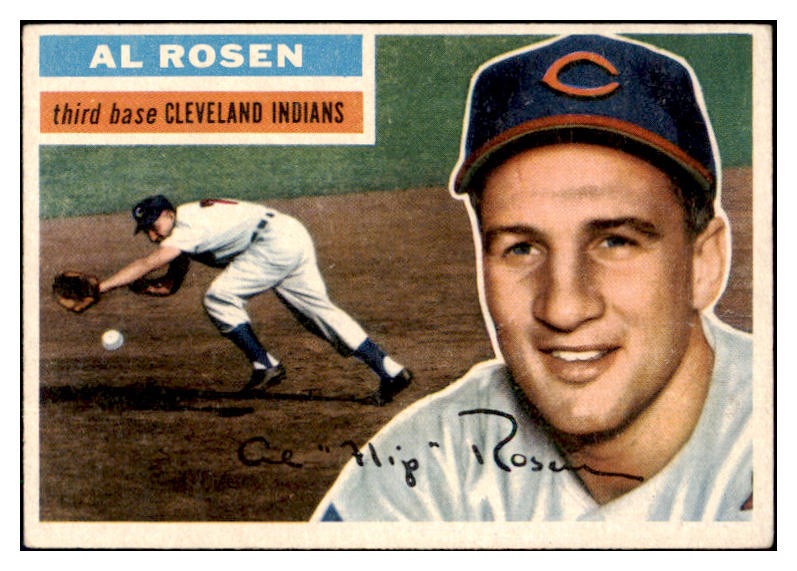 1956 Topps Baseball #035 Al Rosen Indians VG-EX Gray 450039