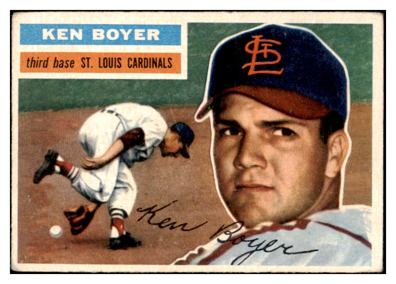 1956 Topps Baseball #014 Ken Boyer Cardinals VG-EX Gray 450041