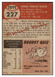 1953 Topps Baseball #227 Morrie Martin A's VG-EX 450051