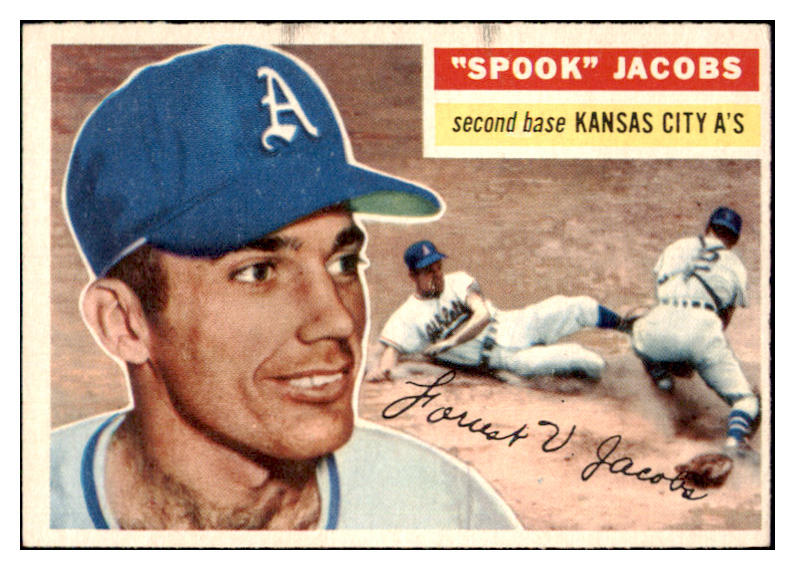 1956 Topps Baseball #151 Spook Jacobs A's EX Gray 450098