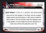 2016 Topps #Us136 Julio Urias Dodgers NR-MT 450111