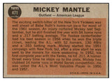 1962 Topps Baseball #471 Mickey Mantle A.S. Yankees VG-EX 450127