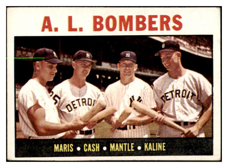1964 Topps Baseball #331 Mickey Mantle Al Kaline Roger Maris VG-EX 450280