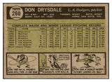 1961 Topps Baseball #260 Don Drysdale Dodgers VG-EX 450290