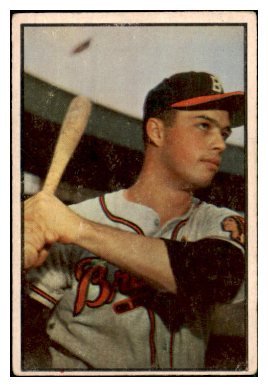 1953 Bowman Color Baseball #097 Eddie Mathews Braves VG-EX 450327