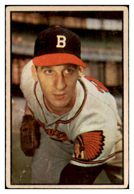 1953 Bowman Color Baseball #099 Warren Spahn Braves VG 450329