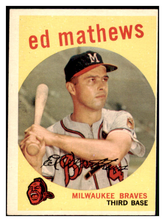 1959 Topps Baseball #450 Eddie Mathews Braves EX 450426