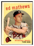 1959 Topps Baseball #450 Eddie Mathews Braves EX 450426