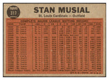 1962 Topps Baseball #317 Stan Musial IA Cardinals EX-MT 450436