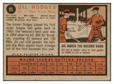 1962 Topps Baseball #085 Gil Hodges Mets VG-EX 450446