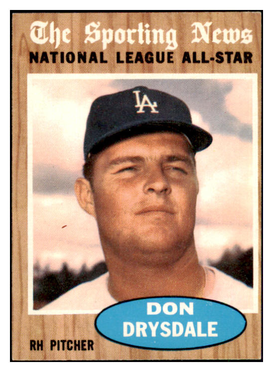 1962 Topps Baseball #398 Don Drysdale A.S. Dodgers NR-MT oc 450451
