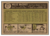 1961 Topps Baseball #517 Willie McCovey Giants EX 450564