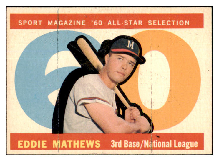 1960 Topps Baseball #558 Eddie Mathews A.S. Braves EX 450600