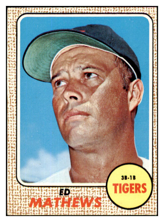 1968 Topps Baseball #058 Eddie Mathews Tigers EX-MT 450633
