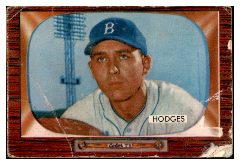 1955 Bowman Baseball #158 Gil Hodges Dodgers Fair 450764