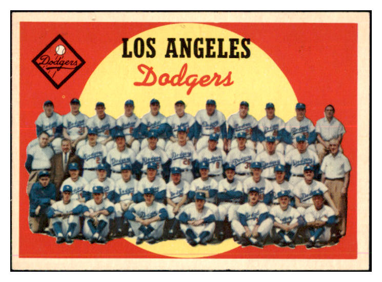 1959 Topps Baseball #457 Los Angeles Dodgers Team EX-MT 450825