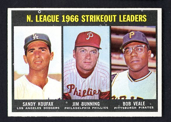 1967 Topps Baseball #238 N.L. Strike Out Leaders Sandy Koufax EX-MT 451017