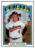 1972 Topps Baseball #323 Earl Weaver Orioles EX-MT 451077