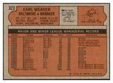 1972 Topps Baseball #323 Earl Weaver Orioles EX-MT 451077