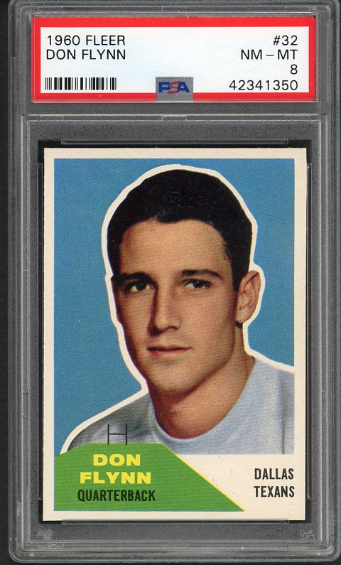 1960 Fleer Football #032 Don Flynn Texans PSA 8 NM/MT 451500