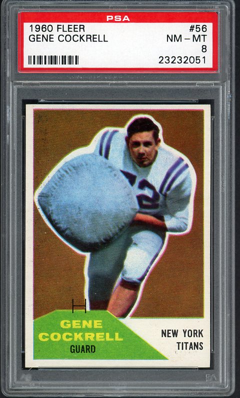 1960 Fleer Football #056 Gene Cockrell Titans PSA 8 NM/MT 451524