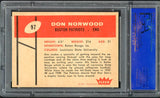 1960 Fleer Football #097 Don Norwood Patriots PSA 8 NM/MT 451565