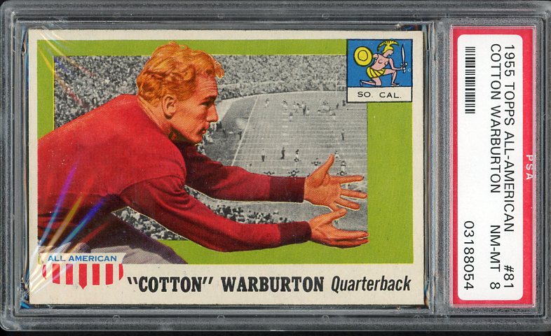 1955 Topps Football #081 Cotton Warburton USC PSA 8 NM/MT 451681