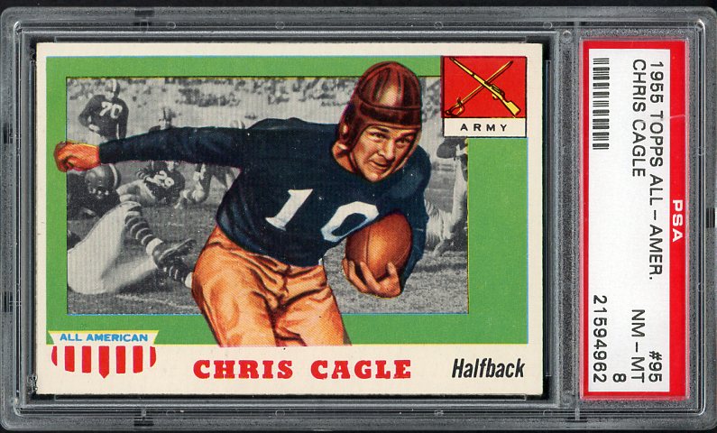 1955 Topps Football #095 Chris Cagle Army PSA 8 NM/MT 451695
