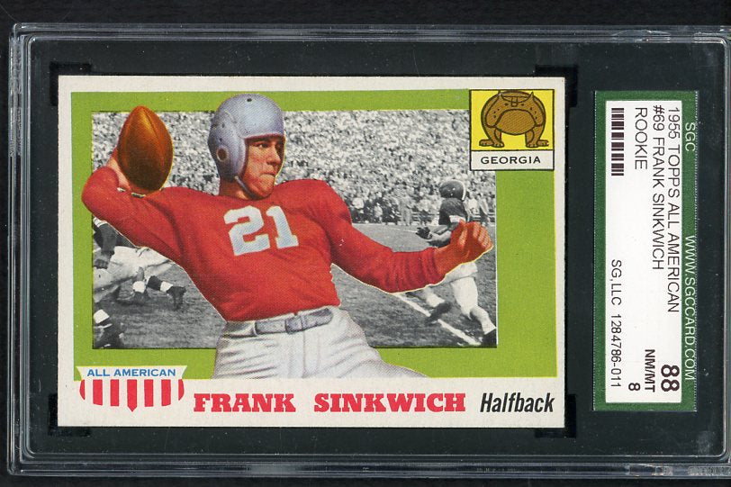 1955 Topps Football #069 Frank Sinkwich Georgia SGC 8 NM/MT 451701