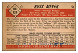 1953 Bowman Color Baseball #129 Russ Meyer Dodgers Good ink back 451712