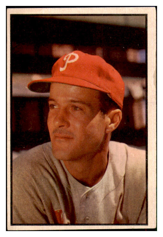 1953 Bowman Color Baseball #131 Connie Ryan Phillies EX 451884