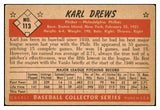 1953 Bowman Color Baseball #113 Karl Drews Phillies EX 451896