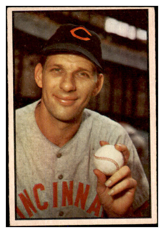 1953 Bowman Color Baseball #087 Harry Perkowski Reds EX 451912