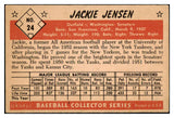 1953 Bowman Color Baseball #024 Jackie Jensen Senators EX 451957