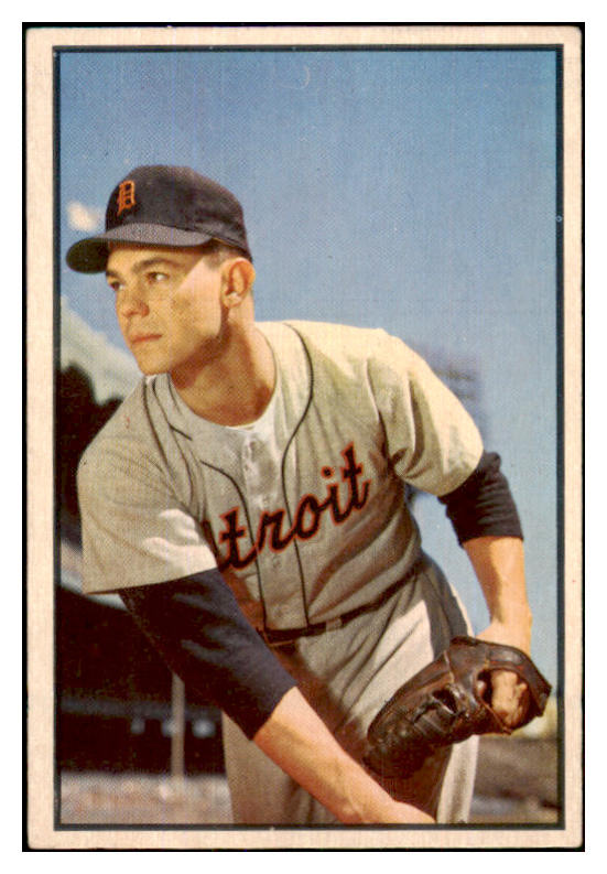 1953 Bowman Color Baseball #004 Art Houtteman Tigers EX 451971