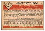 1953 Bowman Color Baseball #141 Frank Shea Senators VG-EX 451993