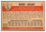 1953 Bowman Color Baseball #108 Bobby Adams Reds VG-EX 452030