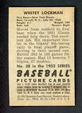 1952 Bowman Baseball #038 Whitey Lockman Giants EX-MT 452107