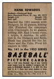 1952 Bowman Baseball #141 Hank Edwards Reds EX-MT 452194