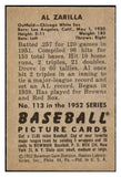 1952 Bowman Baseball #113 Al Zarilla White Sox EX-MT 452216
