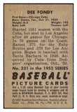 1952 Bowman Baseball #231 Dee Fondy Cubs EX-MT 452276