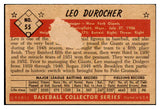 1953 Bowman Color Baseball #055 Leo Durocher Giants FR-GD back damage 452293