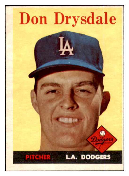 1958 Topps Baseball #025 Don Drysdale Dodgers VG-EX 452305